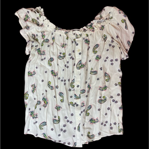 small off the shoulder while printed blouse - Picture 1 of 5